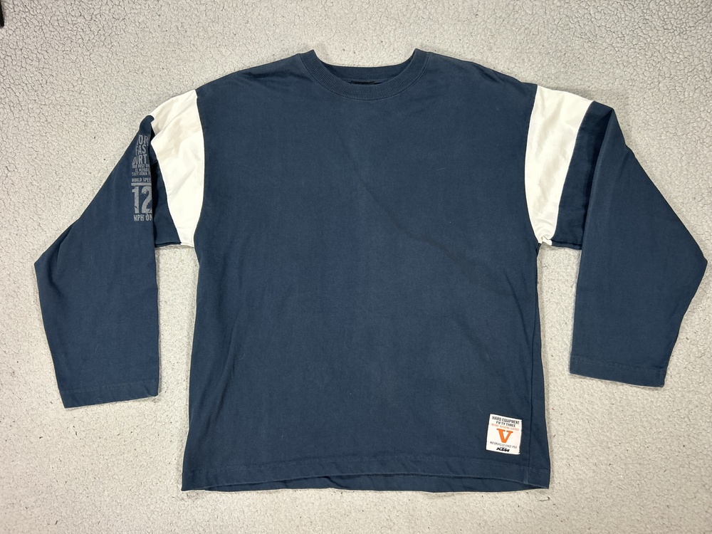 KTM Long Sleeve Shirt Mens Small Blue Motocross World Speed Record 123 MPH